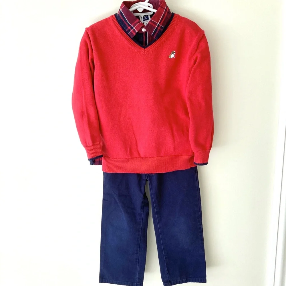 Janie and Jack V- neck Sweater, shirt & pants Size 4